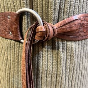 Western Brown Leather Belt